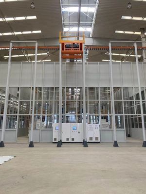 เส้นเคลือบผงอุตสาหกรรมอัตโนมัติโปรไฟล์อลูมิเนียมแนวตั้ง